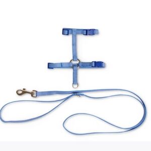 Bond & Co. Blue Seersucker for Style Kitten Harness & Leash Set